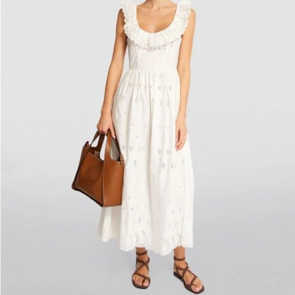 Doen Farah White Eyelet Maxi Dress